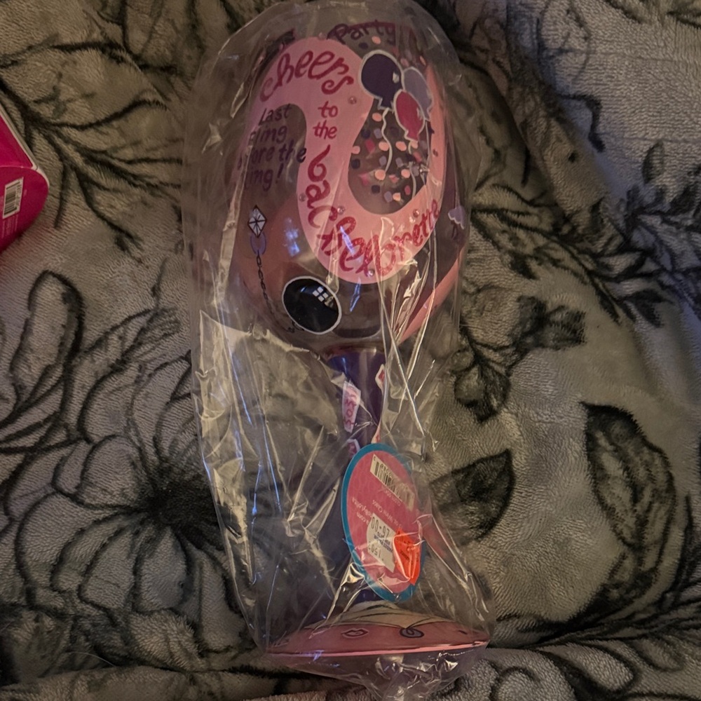 Pink Bachelorette Cheers Wine Glass